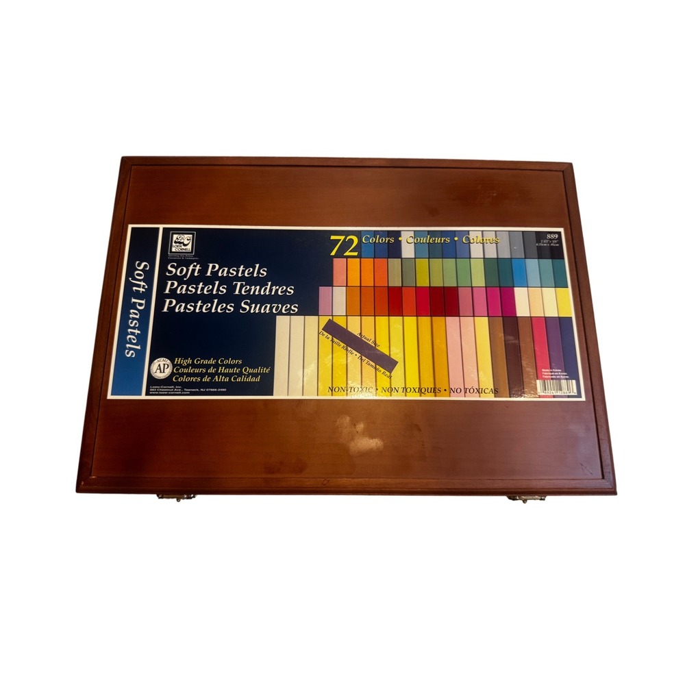 Loew-Cornell Vintage 889 Soft Pastels 72 Color Set Brown‎ Case New Old Stock - Picture 2 of 11